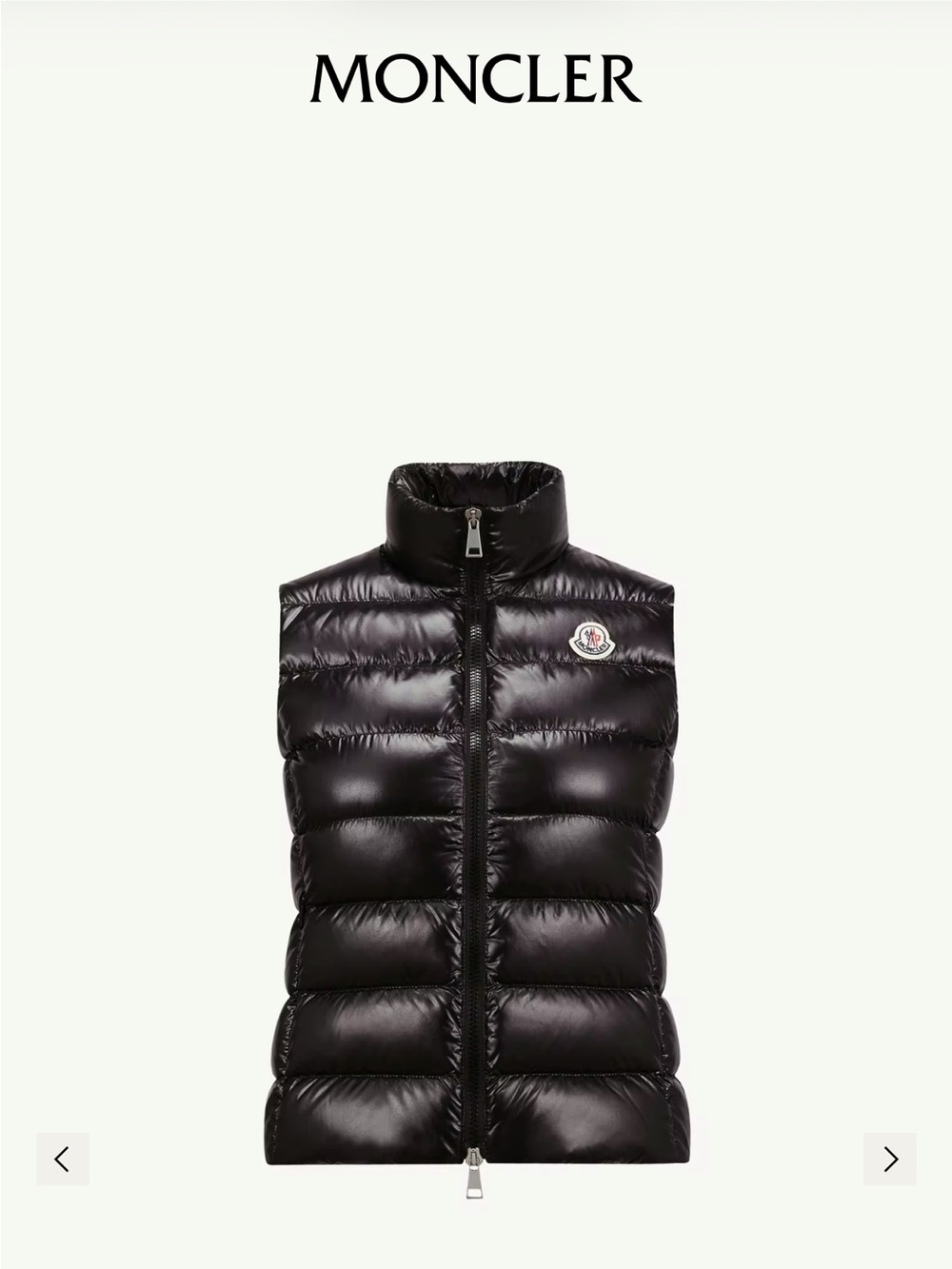 Moncler Women's Black Ghany Down Puffer Vest